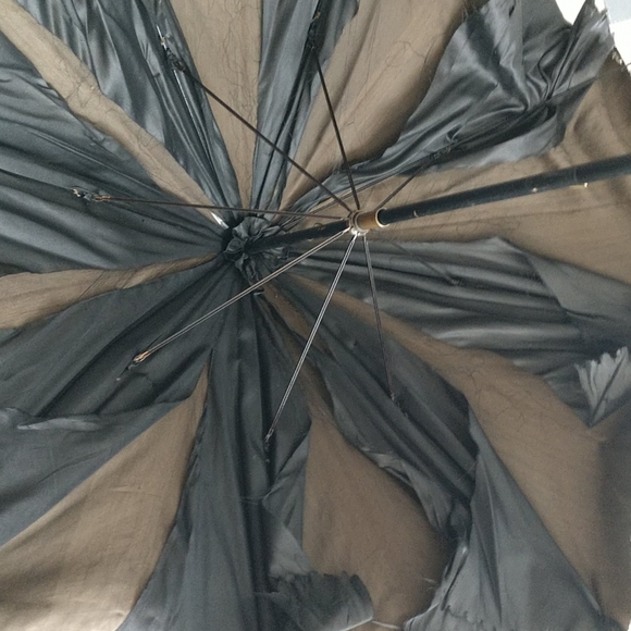 #14 COPY TRUE VICTORIAN EBONIZED CROOK NECK SILK & LACE PARASOL - Picture 5 of 10